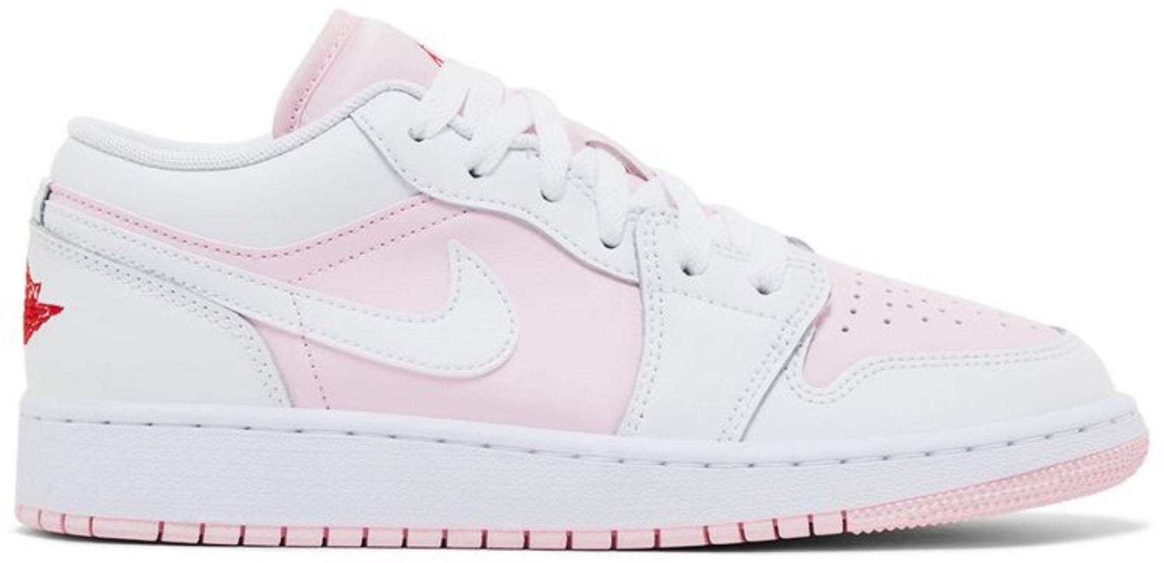 Jordan 1 Low Pink Foam Fire Red White (GS)