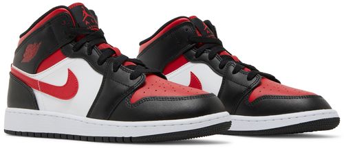 Air Jordan 1 Mid Black Fire Red (GS)