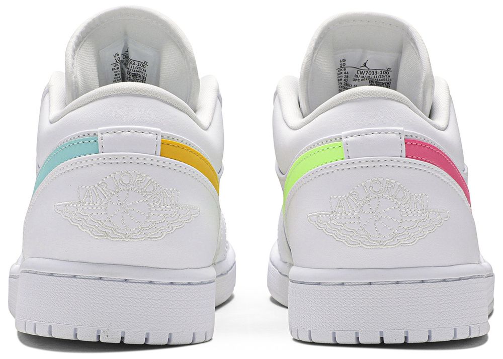 Jordan 1 Low White Multi-Color Swoosh