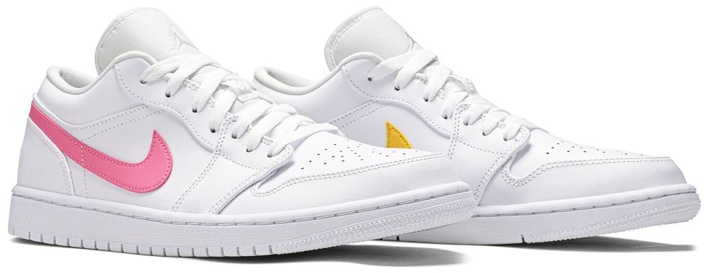 Jordan 1 Low White Multi-Color Swoosh