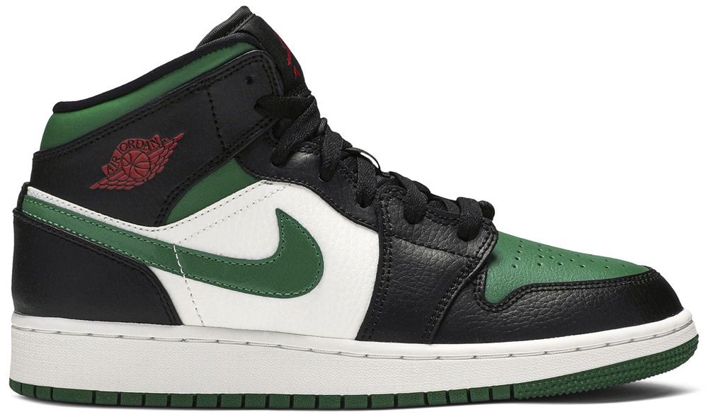 Jordan 1 Mid Green Toe (GS)