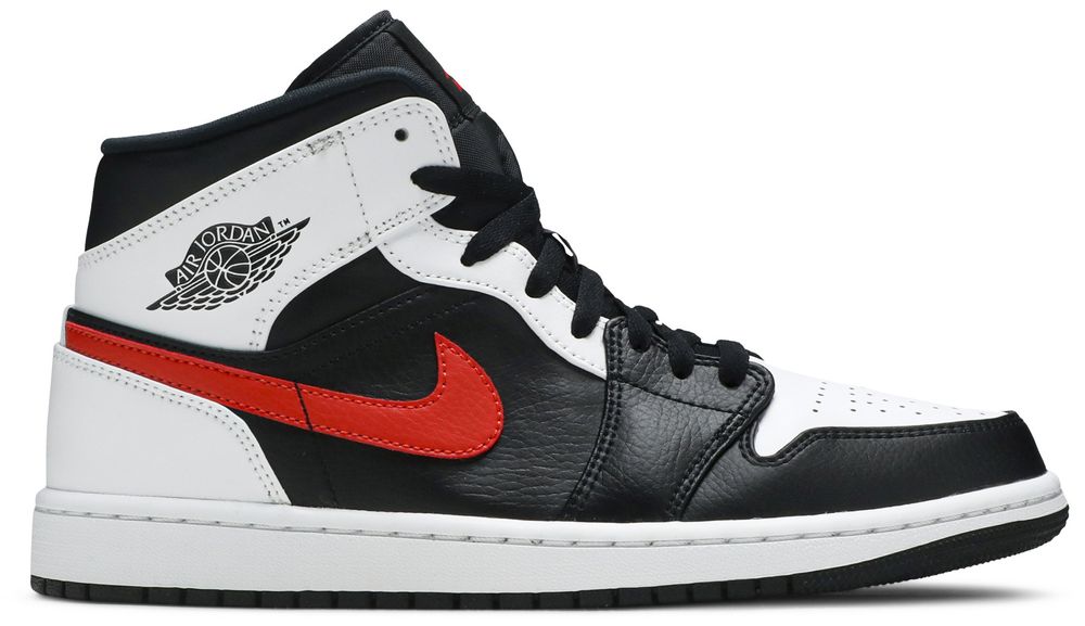 Jordan 1 Mid Black Chile Red White