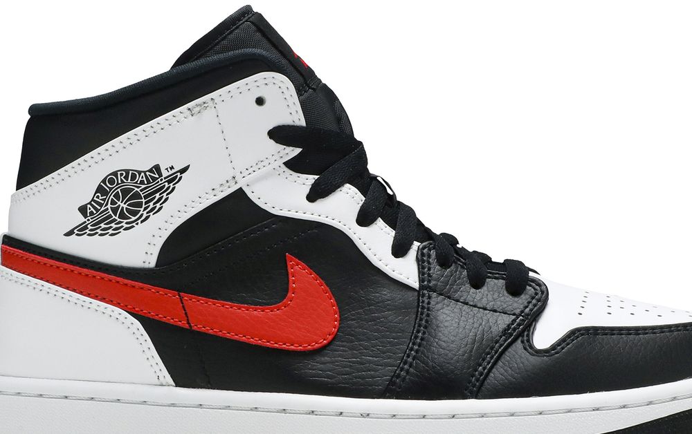 Jordan 1 Mid Black Chile Red White