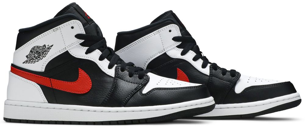 Jordan 1 Mid Black Chile Red White