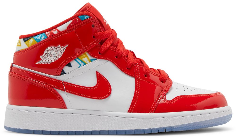 Jordan 1 Mid Barcelona Sweater Red Patent (GS)