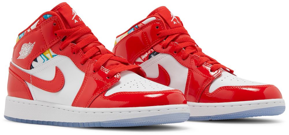 Jordan 1 Mid Barcelona Sweater Red Patent (GS)