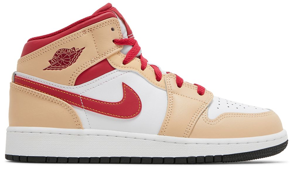 Jordan 1 Mid Light Cardinal Curry (GS)