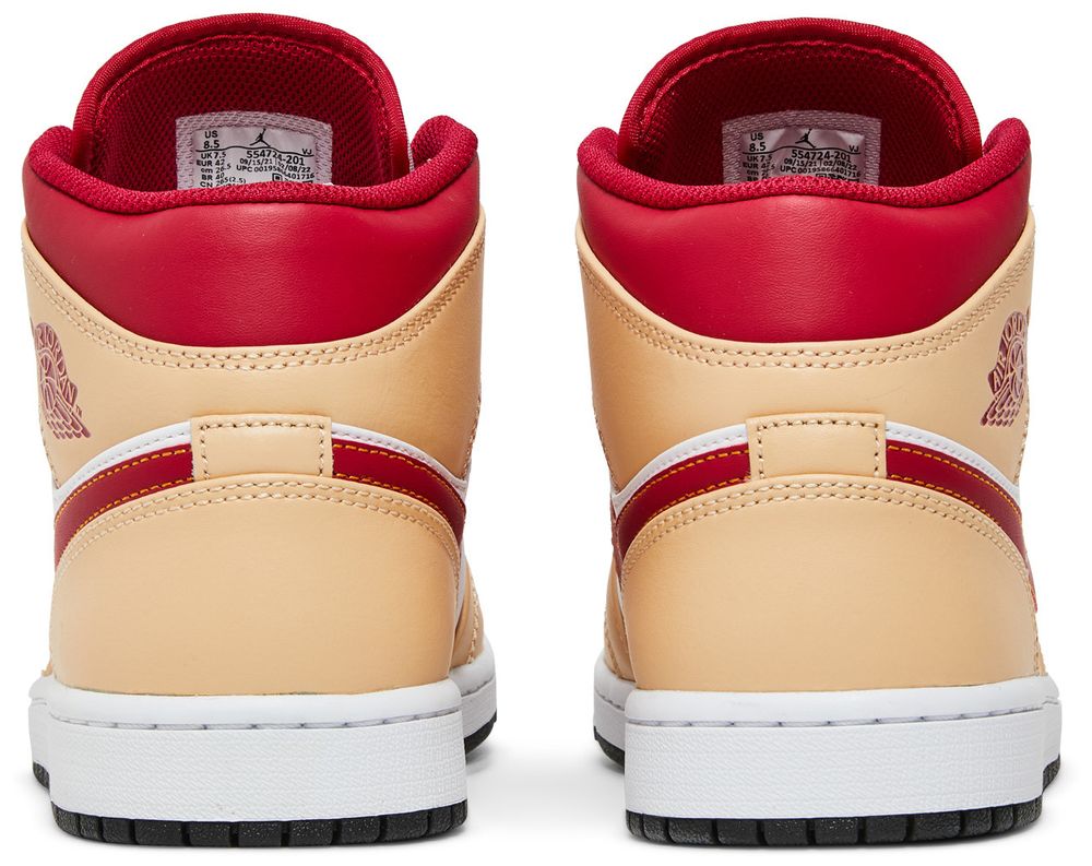 Jordan 1 Mid Beige White Red