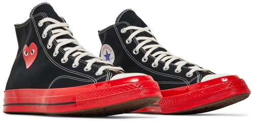 Converse Chuck Taylor All Star 70 Hi Comme des Garcons PLAY Black Red Midsole