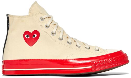 Converse Chuck Taylor All Star 70 Hi Comme des Garcons PLAY Egret Red Midsole