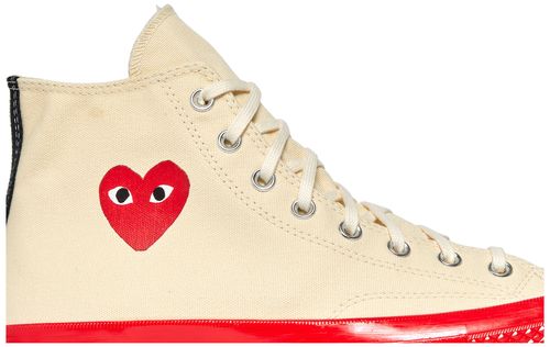 Converse Chuck Taylor All Star 70 Hi Comme des Garcons PLAY Egret Red Midsole