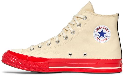 Converse Chuck Taylor All Star 70 Hi Comme des Garcons PLAY Egret Red Midsole