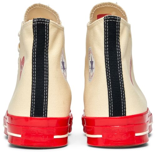 Converse Chuck Taylor All Star 70 Hi Comme des Garcons PLAY Egret Red Midsole