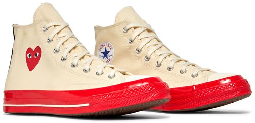 Converse Chuck Taylor All Star 70 Hi Comme des Garcons PLAY Egret Red Midsole