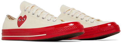 Converse Chuck Taylor All Star 70 Ox Comme des Garcons PLAY Egret Red Midsole