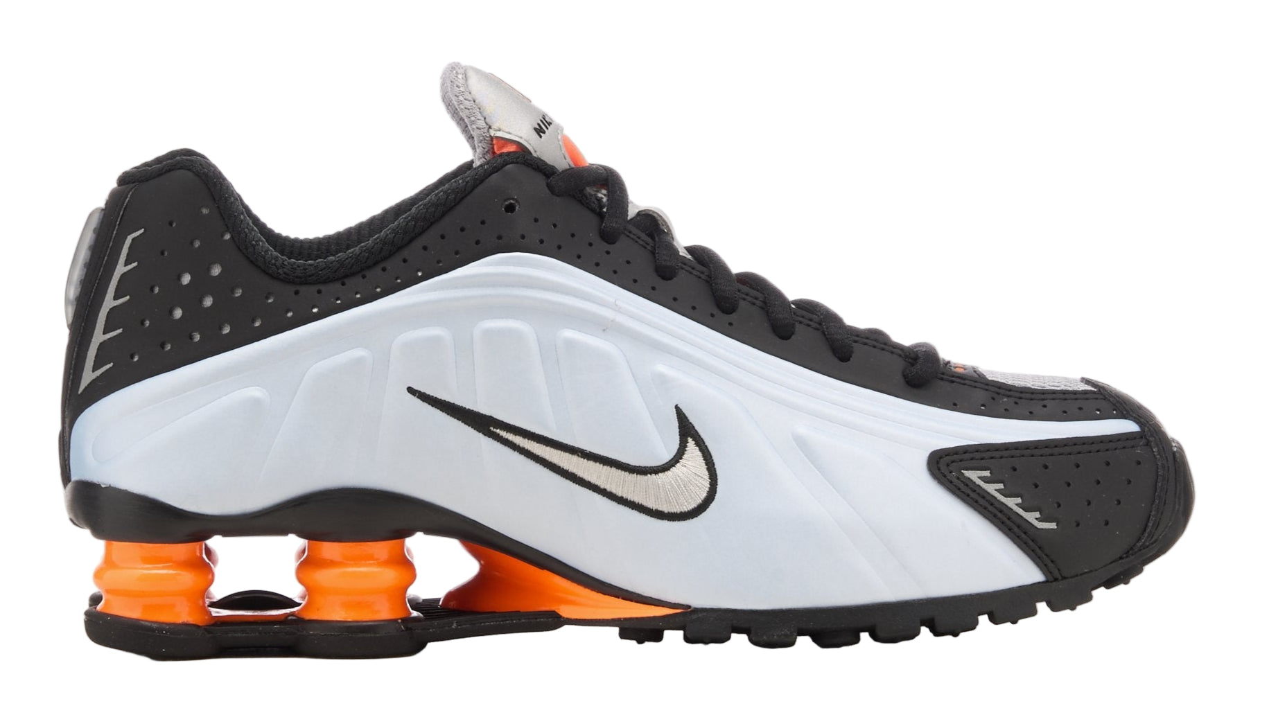 Nike Shox R4 Blue Tint Total Orange Black Metallic Silver (Women's)