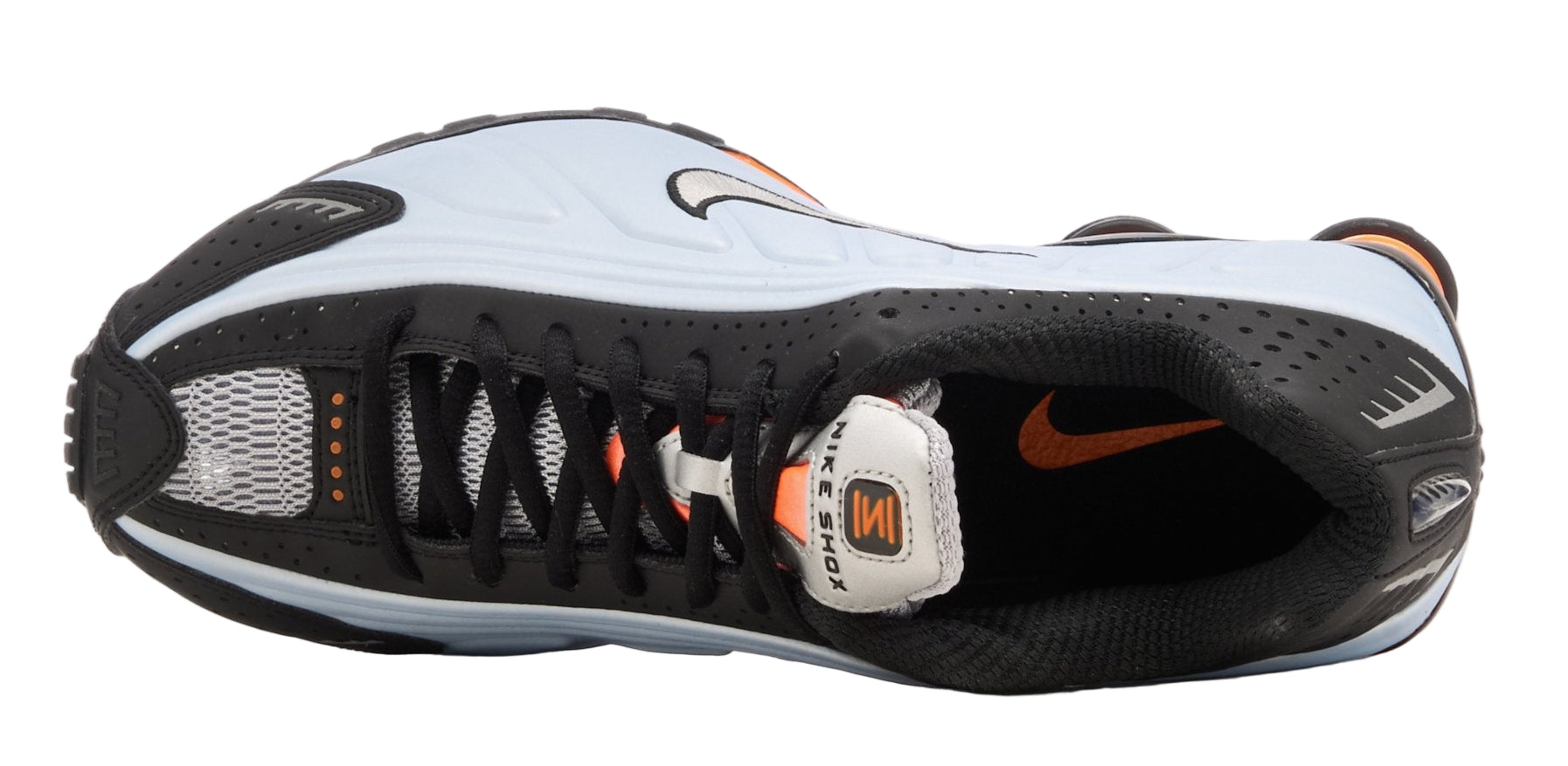 Nike Shox R4 Blue Tint Total Orange Black Metallic Silver (Women's)