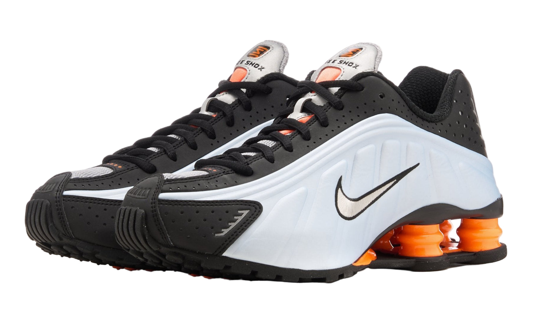 Nike Shox R4 Blue Tint Total Orange Black Metallic Silver (Women's)