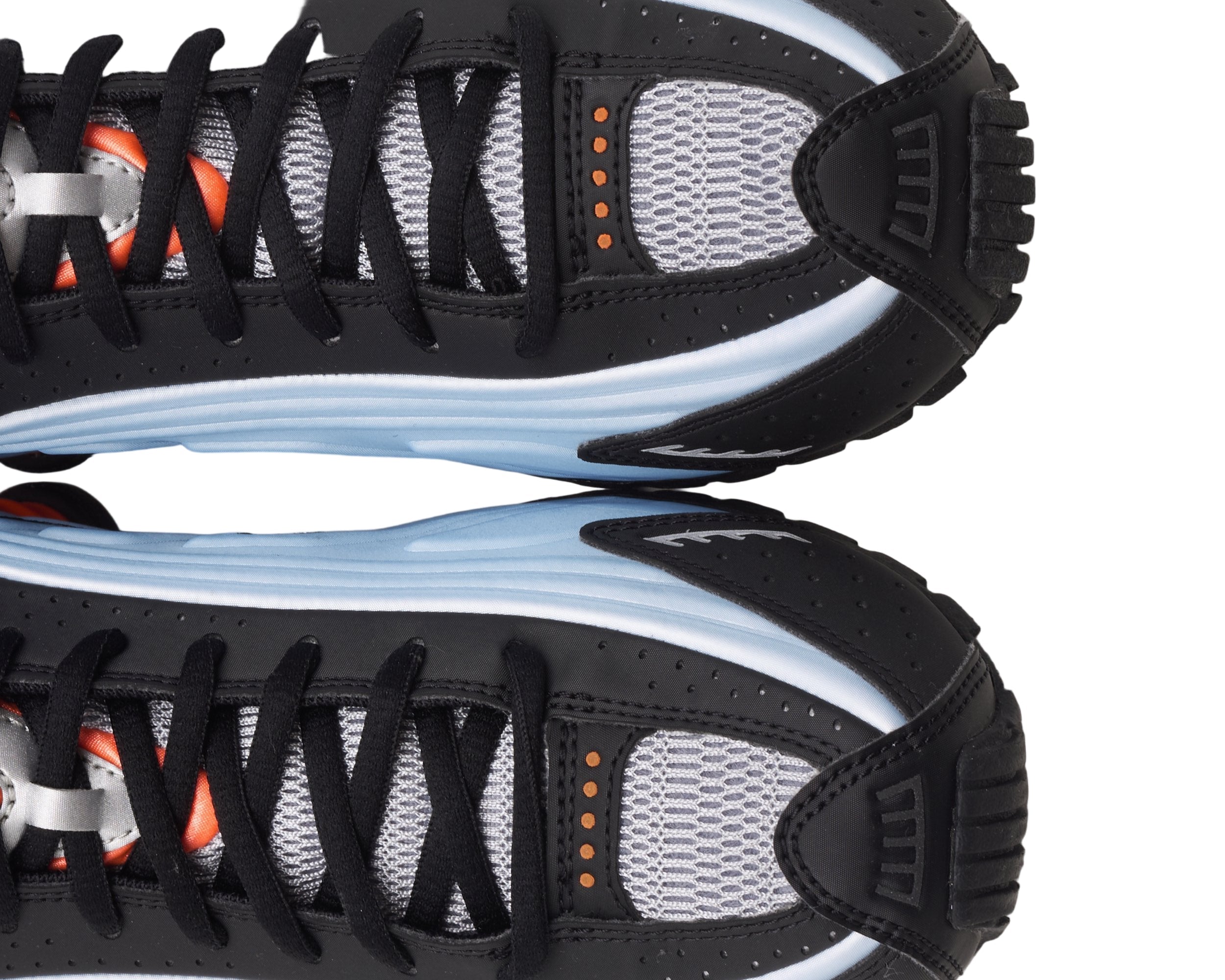 Nike Shox R4 Blue Tint Total Orange Black Metallic Silver (Women's)