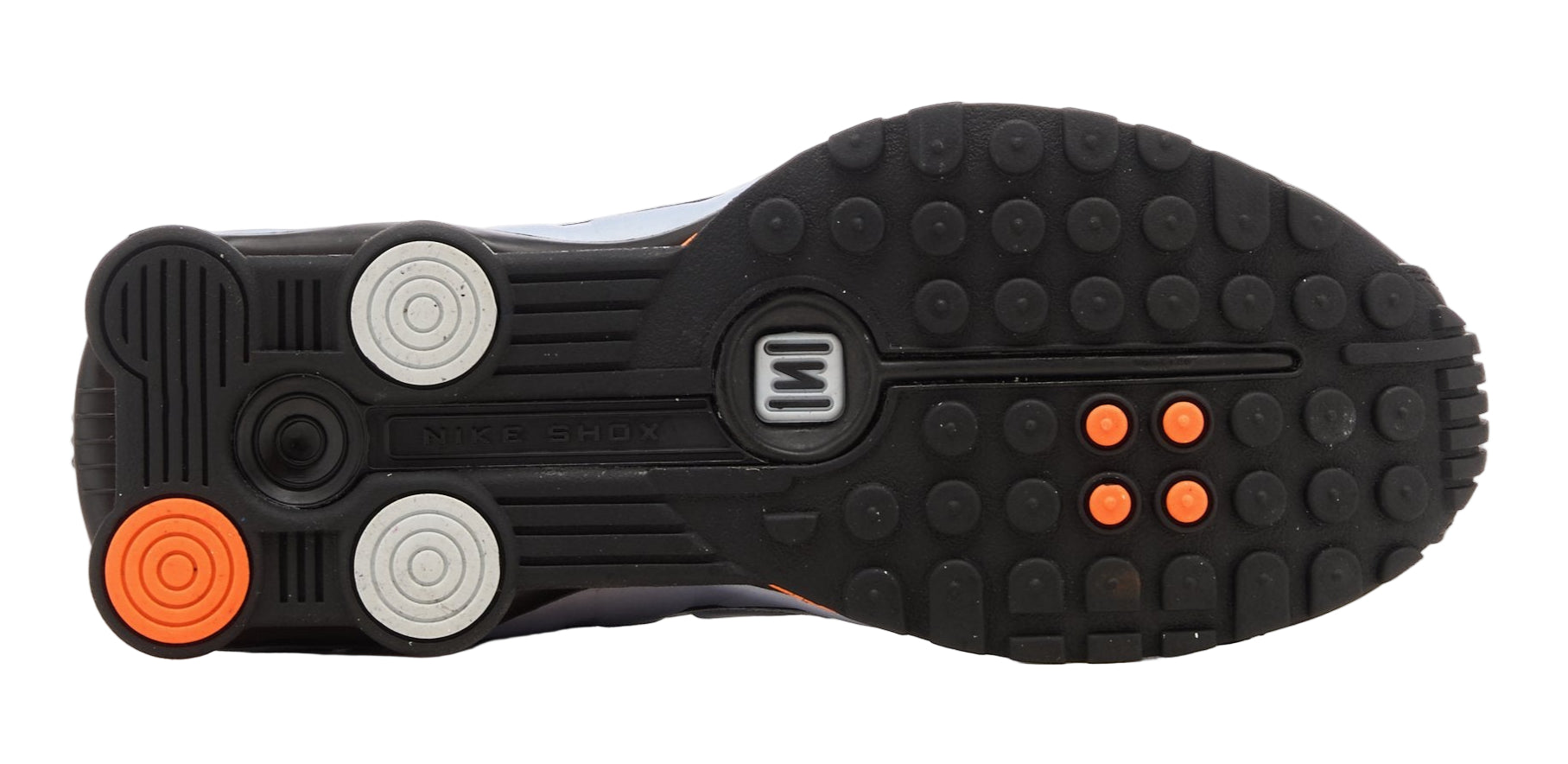 Nike Shox R4 Blue Tint Total Orange Black Metallic Silver (Women's)