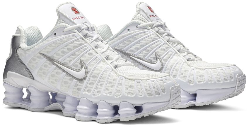 Nike Shox TL White Metallic Silver Max Orange (Women's)