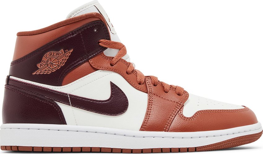 Jordan 1 Mid Dusty Peach Night Maroon (Women's)
