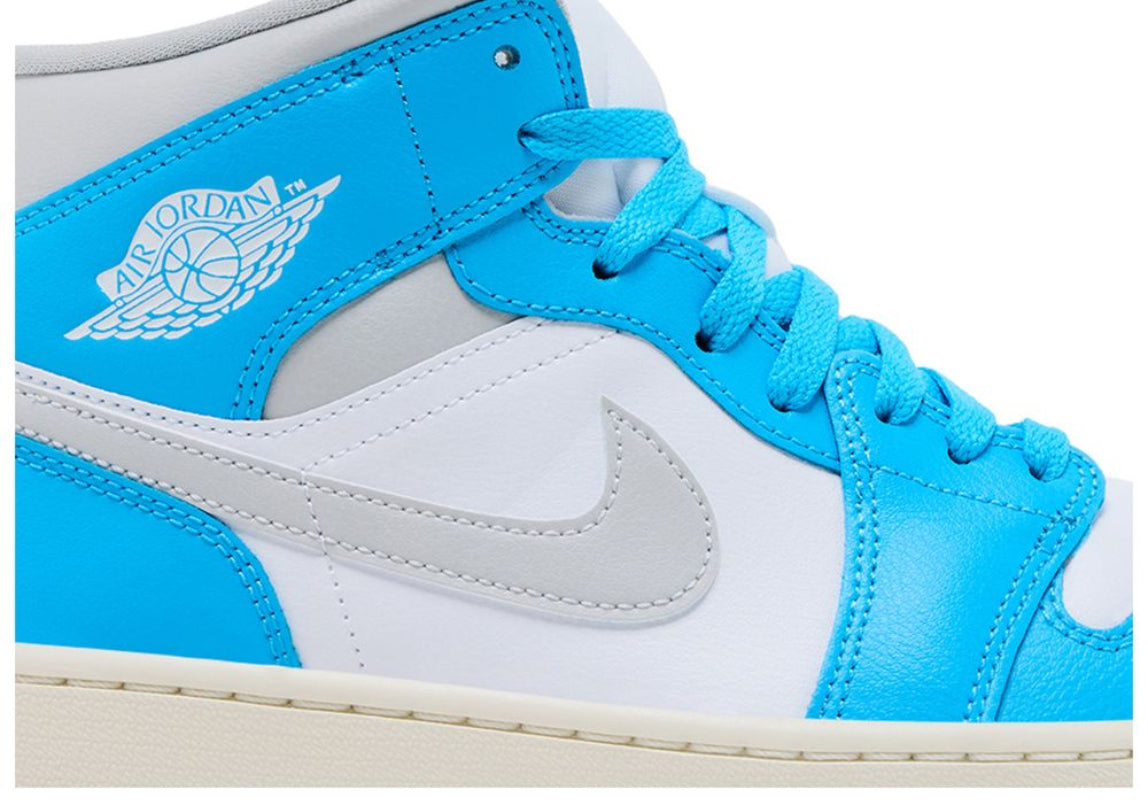 Jordan 1 Mid Dark Powder Blue White Sail Neutral Grey (Women's)
