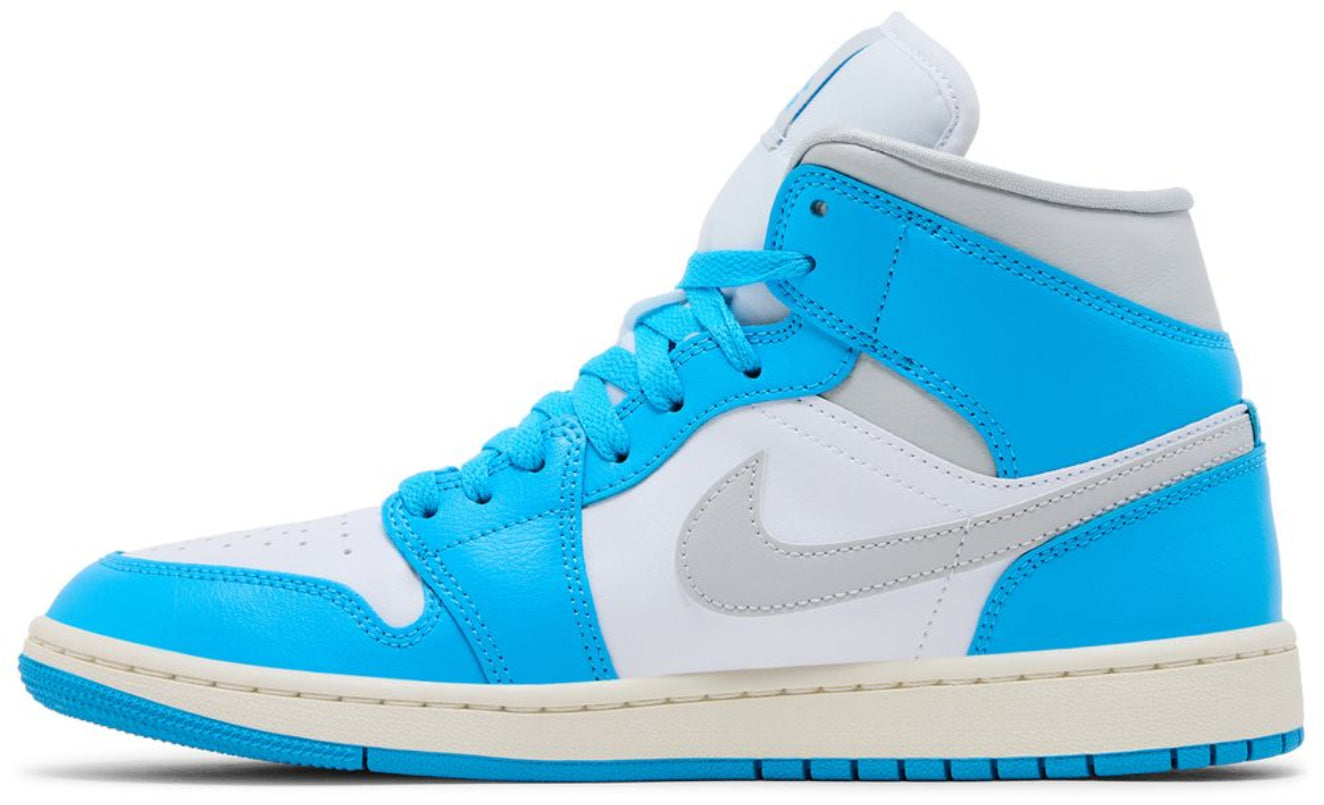 Jordan 1 Mid Dark Powder Blue White Sail Neutral Grey (Women's)