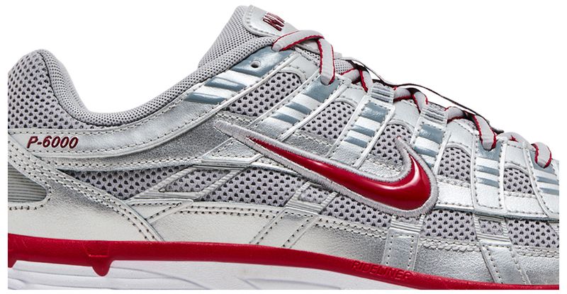 Nike P-6000 Metallic Silver Gym Red