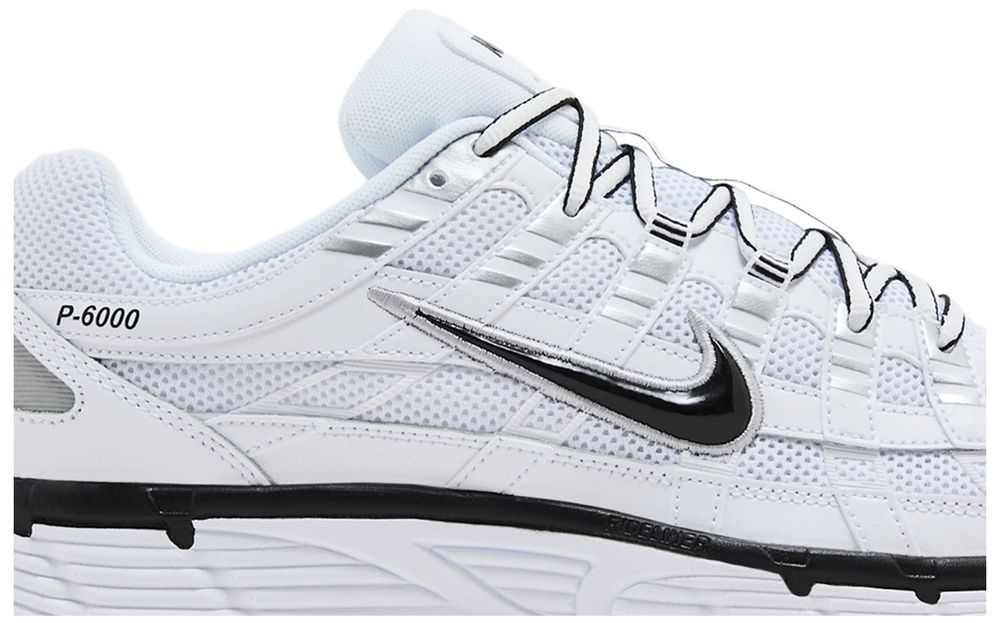 Nike P-6000 White Metallic Silver Black