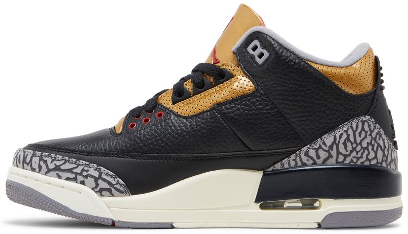 Jordan 3 Retro Black Cement Gold (Women's)