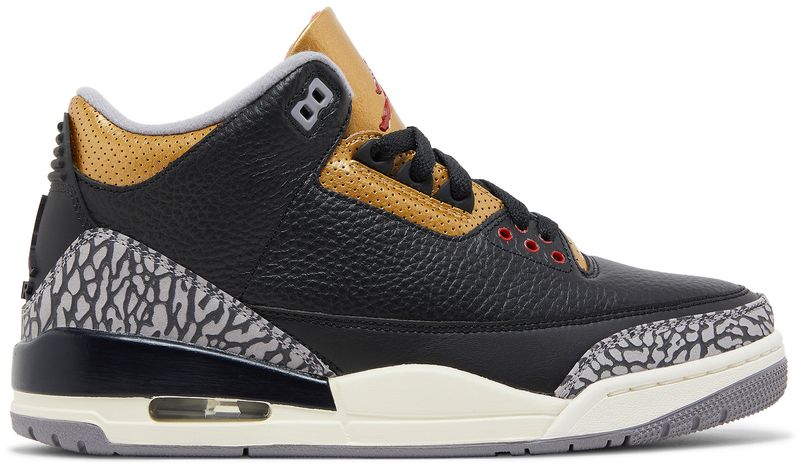 Jordan 3 Retro Black Cement Gold (Women's)