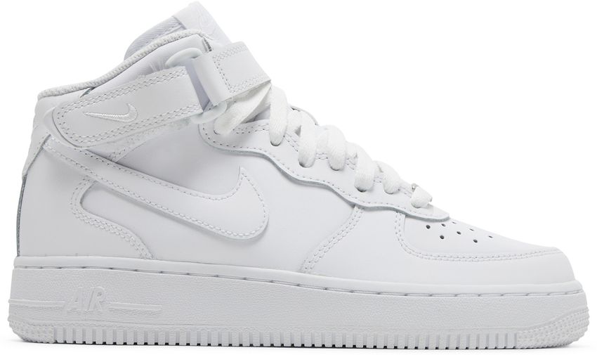 Nike Air Force 1 Mid LE Triple White (GS)