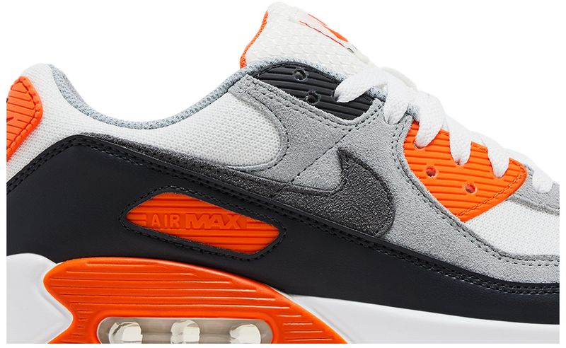 Nike Air Max 90 Summit White Safety Orange Dark Smoke Grey Smoke Grey