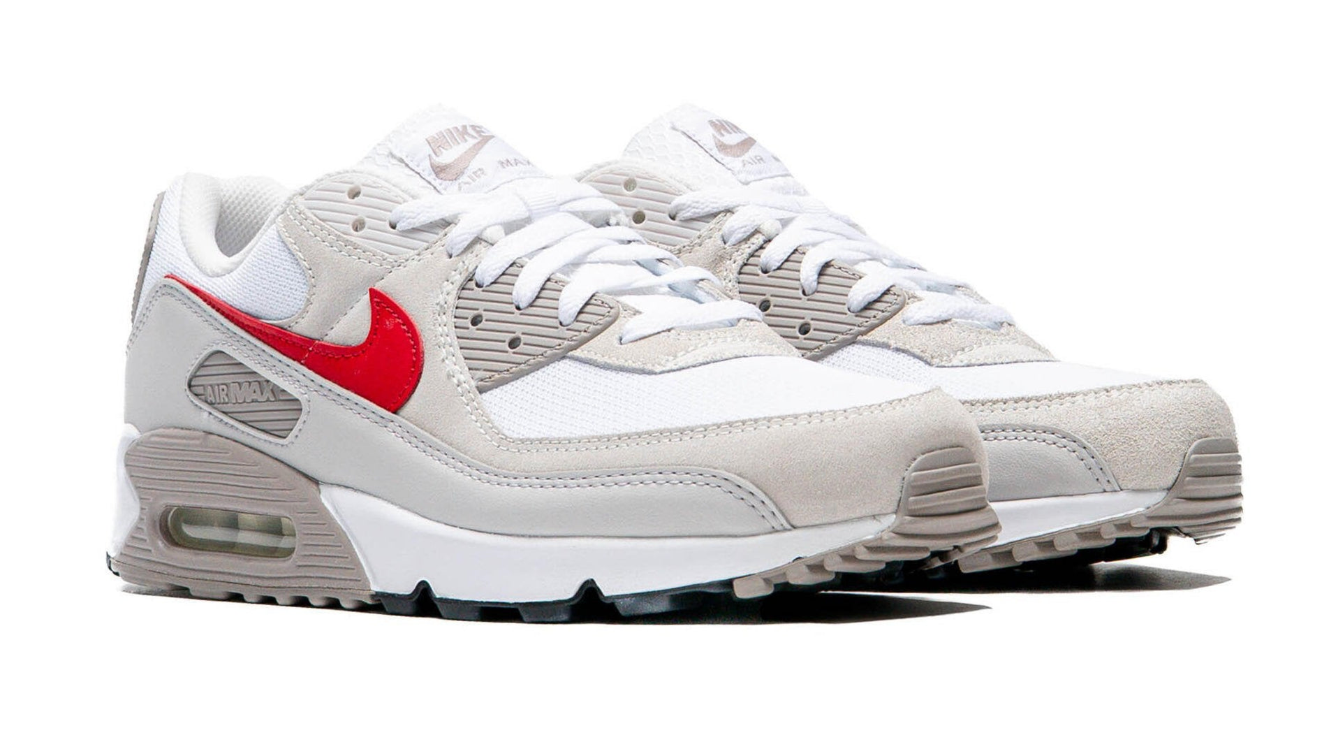 Nike Air Max 90 White College Grey Vast Grey University Red