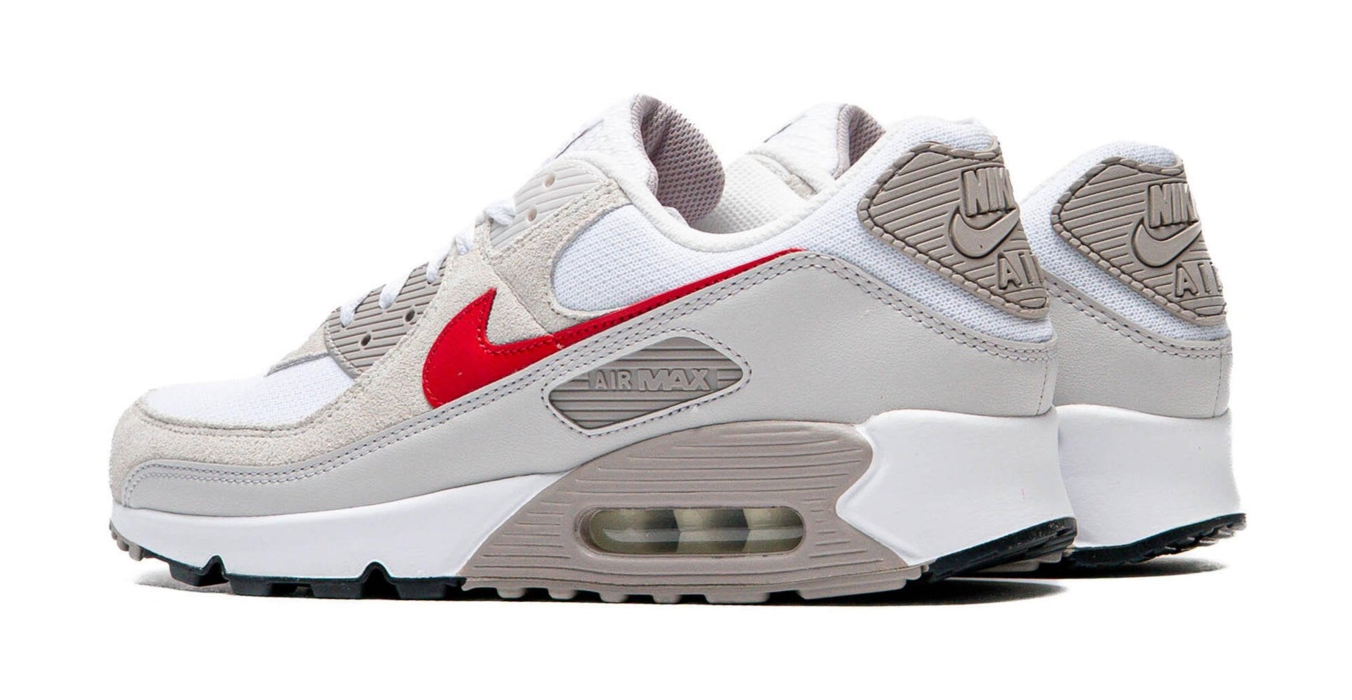 Nike Air Max 90 White College Grey Vast Grey University Red