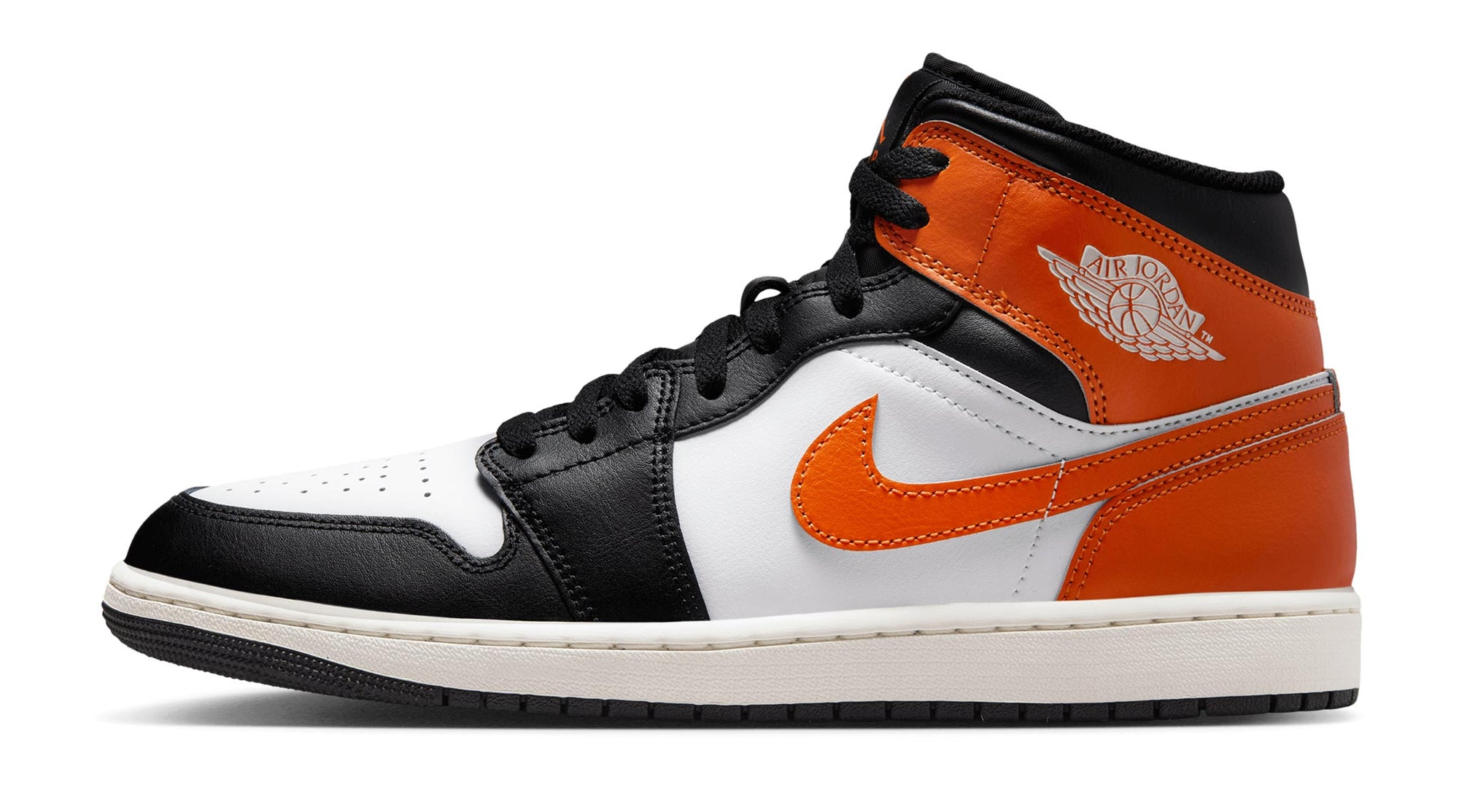 Jordan 1 Mid Black Toe Starfish
