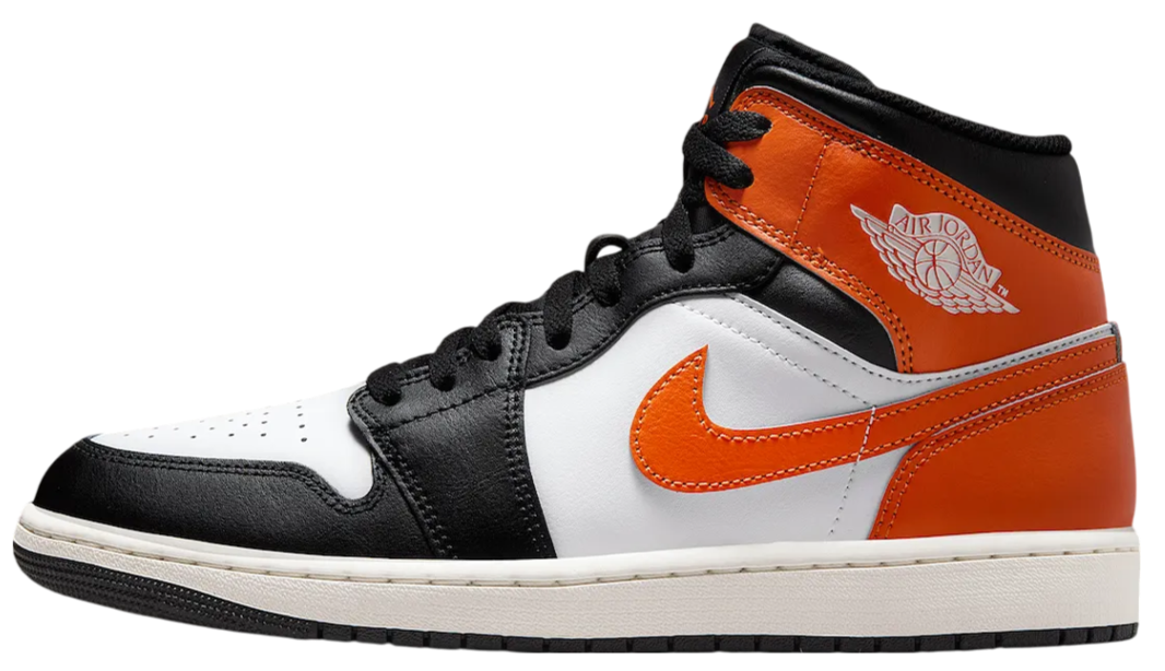 Jordan 1 Mid Black Toe Starfish