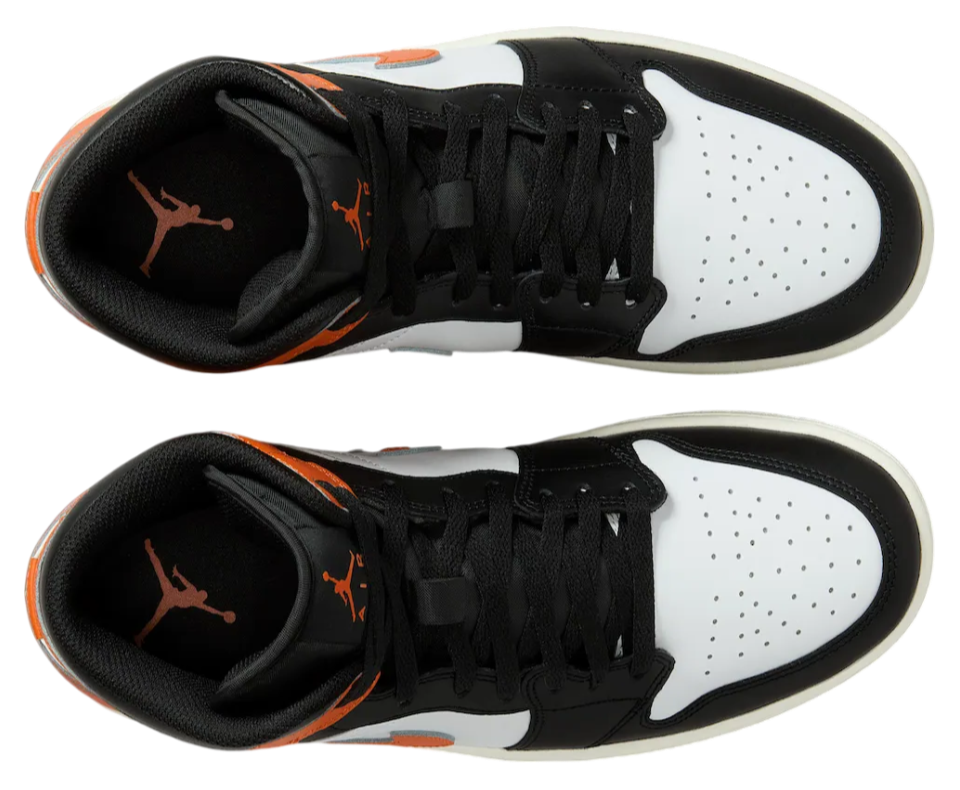 Jordan 1 Mid Black Toe Starfish