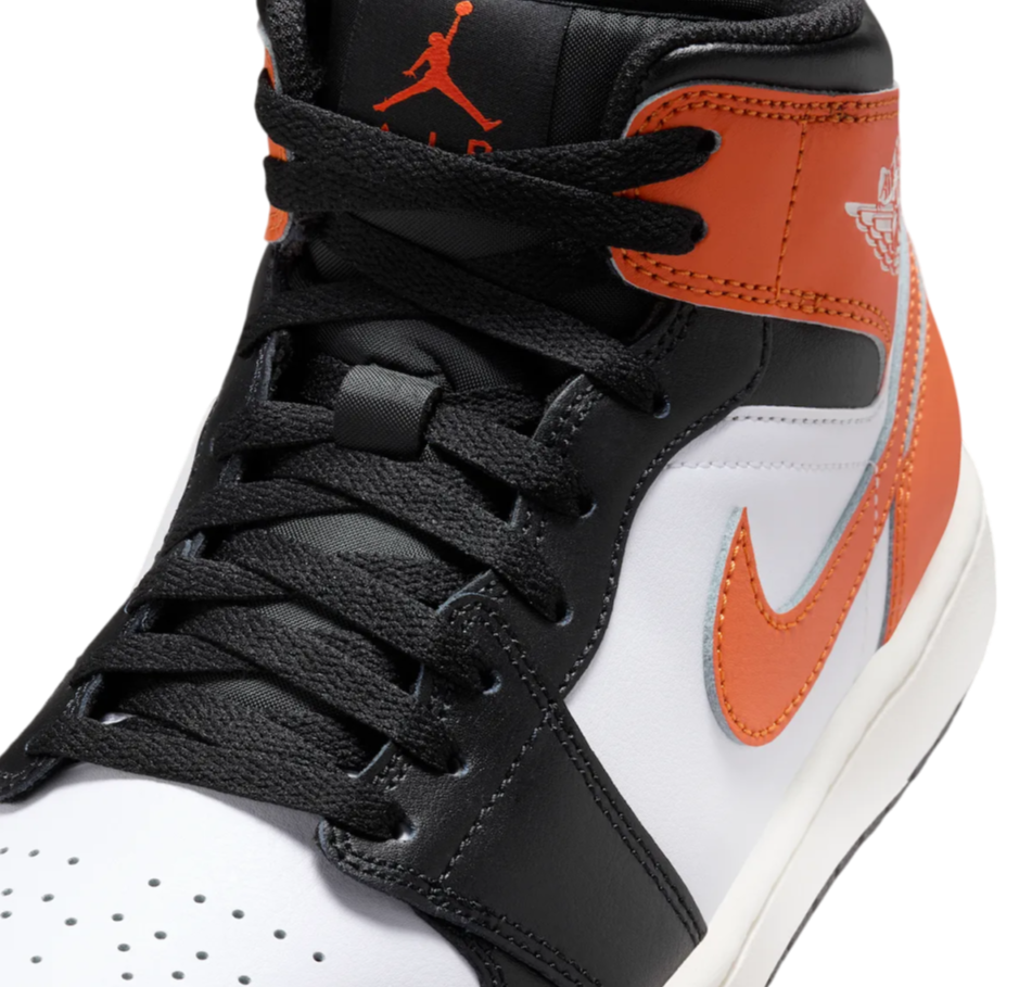 Jordan 1 Mid Black Toe Starfish