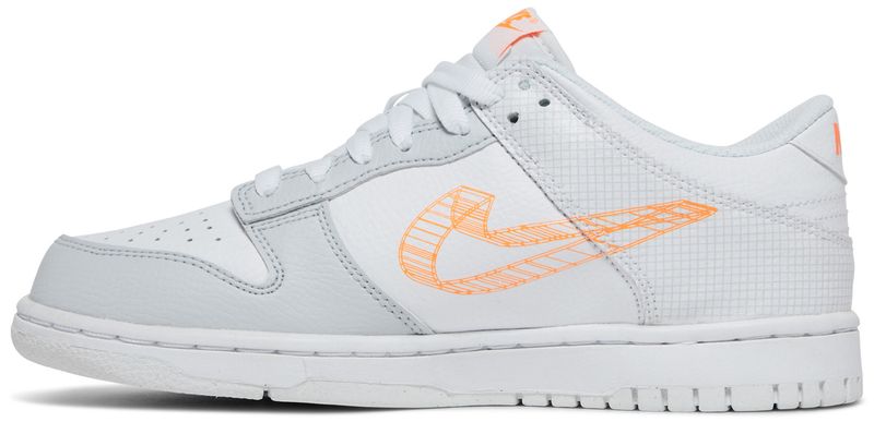 Nike Dunk Low SE 3D Swoosh Pure Platinum Total Orange (GS)