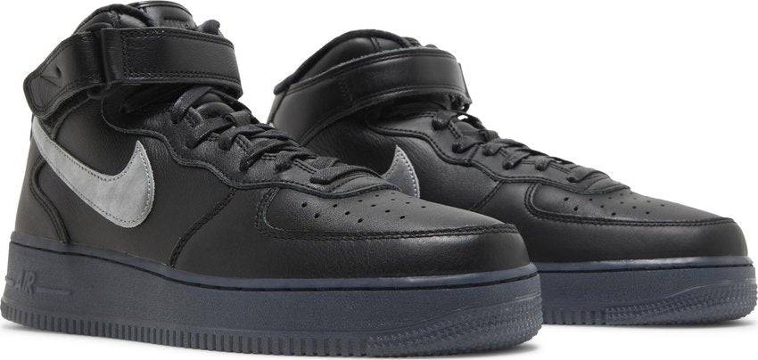 Nike Air Force 1 Mid PRM Black Metallic Silver