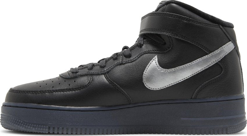 Nike Air Force 1 Mid PRM Black Metallic Silver