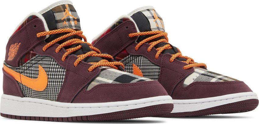 Jordan 1 Mid SE Plaid (GS)