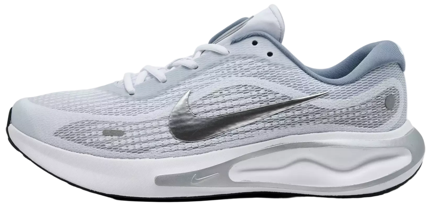 Nike Journey Run White Black Ashen Slate Metallic Silver