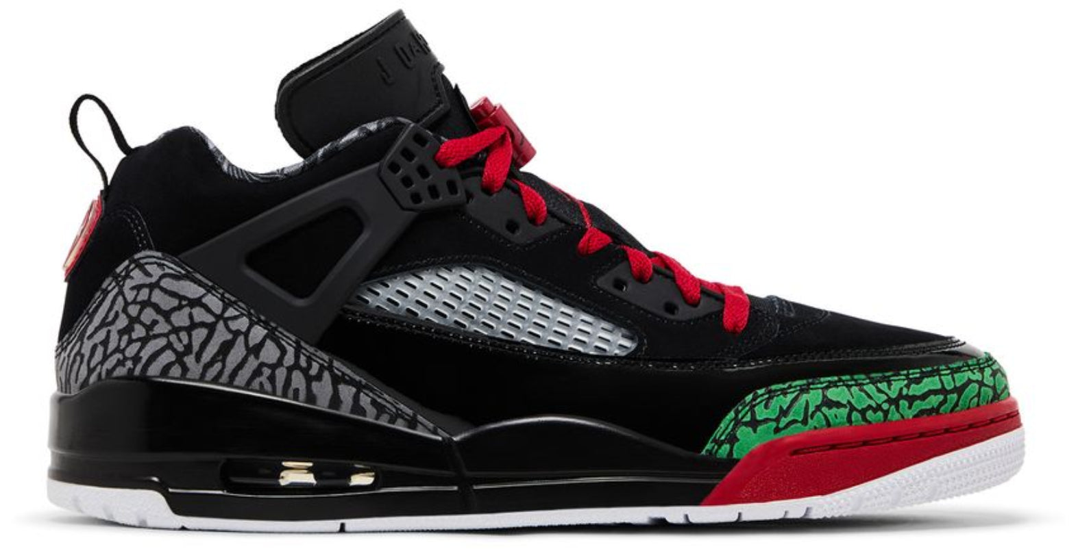 Jordan Spizike Low Black Classic Green White Varsity Red