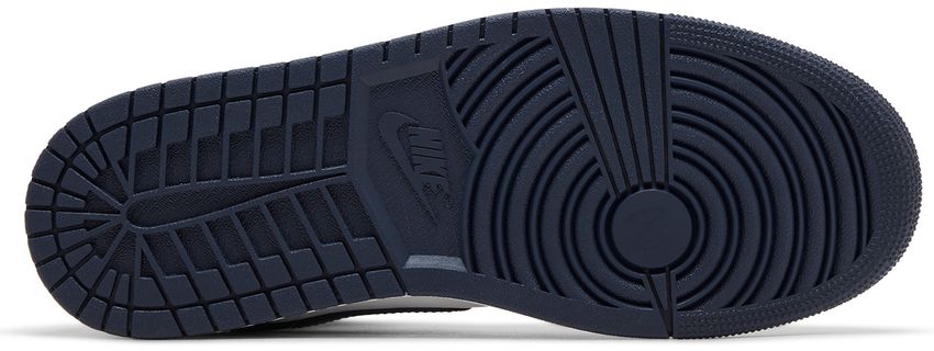 Jordan 1 Mid Football Grey White Midnight Navy (Women's)