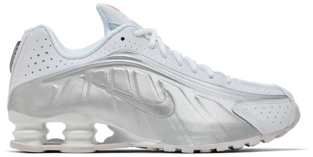 Nike Shox R4 White Bright Crimson Metallic Silver