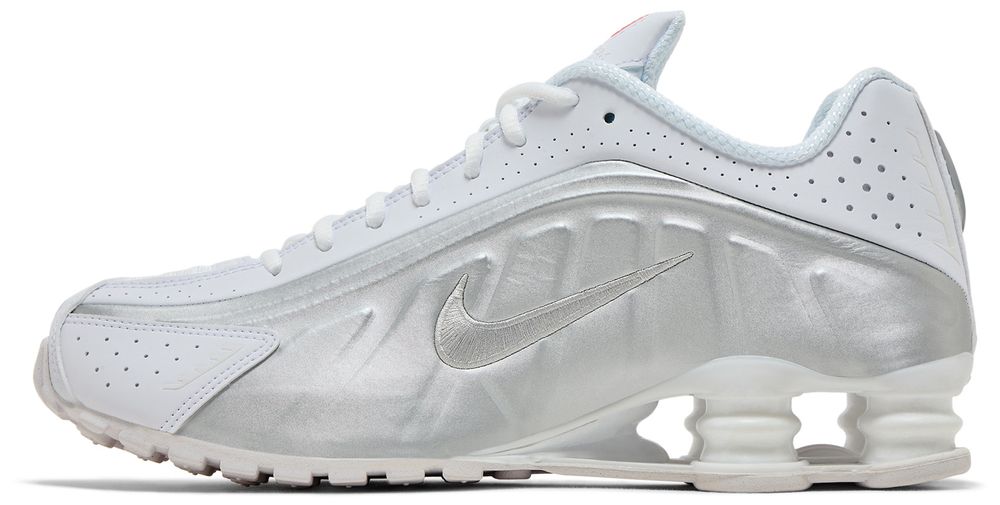 Nike Shox R4 White Bright Crimson Metallic Silver