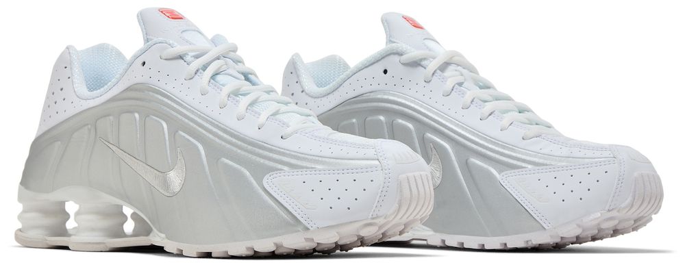 Nike Shox R4 White Bright Crimson Metallic Silver